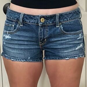 American Eagle Outfitters Distressed Blue Jean Shorts